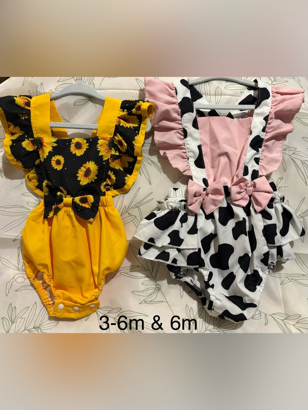 Unbranded Sunflower Yellow Ruffle Baby One-Piece